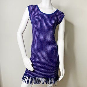 Trina by trina turk blue crochet knit beach dress